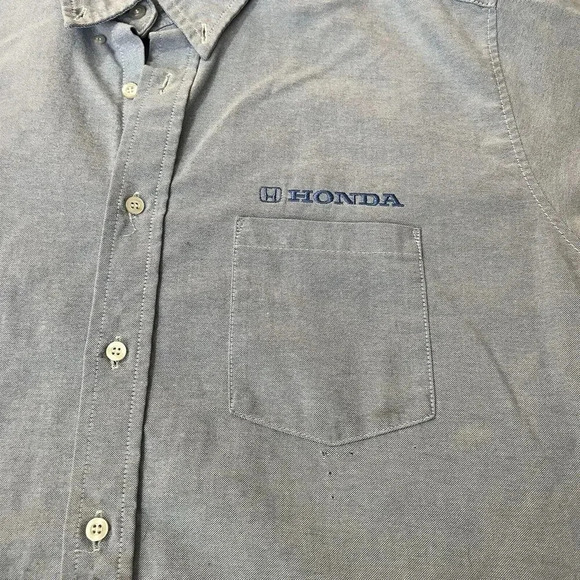 Mens XL Honda Authentic Employee Technician Button Down Cotton Shirt Mechanic - Picture 2 of 8